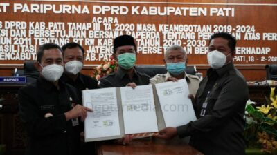 Raperda Perubahan Perda RTRW Kabupaten Pati Mendapatkan Persetujuan Bersama Dalam Sidang Paripurna